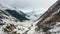 Wonderful snowy winter landscape in the Alps - aerial view