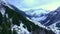 Wonderful snowy winter landscape in the Alps - aerial view