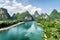 Wonderful summer sunny landscape at Yangshuo County of Guilin