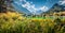 Wonderful summer view of Julian Alps, Gozd Martuljek location, Slovenia, Europe. Beautiful morning view of Jasna lake. Beautiful l