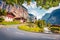 Wonderful summer view of Lauterbrunnen village.