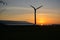 A wonderful sunrise over  windmills