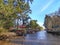 Wonderful tour of the Tigre River in Argentina. The scene shows the river cutting through the small and charming village.