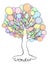 Wonderful tree with balloons instead of leaves