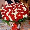 Wonderful and very big bouquet of fresh red and white roses for Valentine`s day, March 8, Birthday etc.