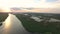 Wonderful View From Above At Sunset In Danube Delta