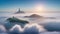 A Wonderful View Of A Castle In The Middle Of A Sea Of Clouds AI Generative