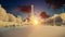 Wonderful view Eiffel Tower in Paris at sunset, chalk look, panning