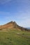 Wonderful view on mountain peak in scenic landscape of beautiful irati mountains in blue sky with overhanging view