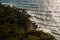 Wonderful view of sea bay and rocks from high point of drone fly