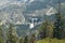 Wonderful Views Of Some Impressive Cascades From The Highest Part Of One Of The Mountains Of Yosemite National Park. Nature Travel
