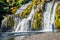 Wonderful waterfal Kirkjufellsfossl in Iceland in Autumn colors