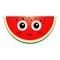 A wonderful watermelon concept with eyes on a white background