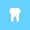 Wonderful white tooth design on a blue background