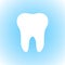 Wonderful white tooth design on a blue background