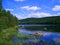 Wonderful, wide landscape on a lake in Varmland / Sweden on a summer day