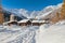 Wonderful winter landscape with snow in italian Alps. Macugnaga, Italy