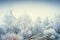 Wonderful winter landscape with snowy trees and grasses at sky background