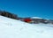 Wonderfull winter landscape at frozen lake.