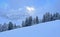 A wonderfully beautiful winter setting with a fresh snow cover in the Swiss Alps and above the Lake Walen or Lake Walenstadt