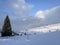 A wonderfully beautiful winter setting with a fresh snow cover in the Swiss Alps and above the Lake Walen or Lake Walenstadt