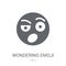 Wondering emoji icon. Trendy Wondering emoji logo concept on white background from Emoji collection