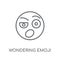 Wondering emoji linear icon. Modern outline Wondering emoji logo