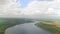 Wonders of Ukraine â€“ high altitude aerial shot of river Dniester