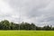 Wonky goal posts on a rugby pitch