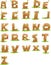 Wood alphabet vector