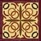 Wood art inlay tile, geometric ornament from dark and light wood in antiquarian style