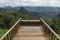 Wood balcony with mountain view