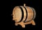 Wood barrel for aging alcoholic beverages isolated