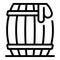 Wood barrel icon outline vector. Wooden whiskey