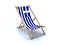 Wood beach chair with Greek flag