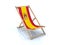 Wood beach chair with spanish flag