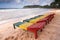 Wood beach loungers