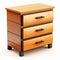 Wood Bed Side Table Vector In Light Orange And Dark Amber