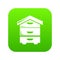 Wood beehive icon green vector