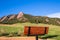 Wood Bench Flatirons Boulder Colorado