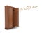 Wood big open cupboard with flying hangers;