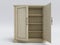 Wood big white open cupboard;