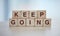 Wood blocks, motivation and support for success with an inspirational quote for a growth or goals. Inspire, motivate and