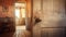 wood blurred home interior door