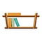 Wood book shelf icon, cartoon style