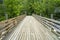 Wood bridge crossing  at the RiviÃ¨re-du-Nord Regional Park