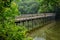 Wood bridge in Krating Waterfall National Park ,Thailand