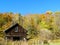 Wood building in Fingerlakes country during fall season