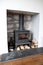 Wood burner Log burner stove fire.