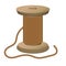 Wood cable coil icon, cartoon style